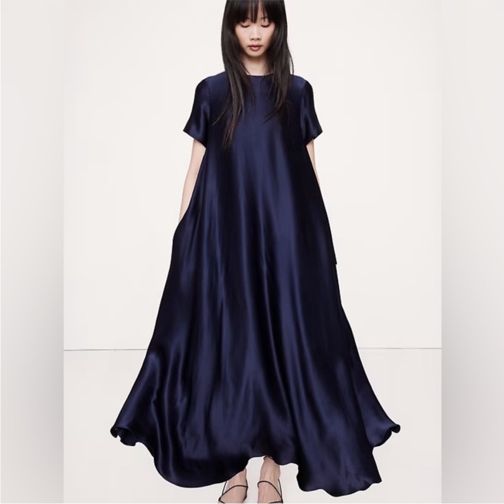 NEW! Banana Republic Italian Satin Trapeze Maxi - Large Tall or XL Regular only - Picture 3 of 4